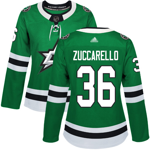 Adidas Stars #36 Mats Zuccarello Green Home Authentic Women's Stitched NHL Jersey